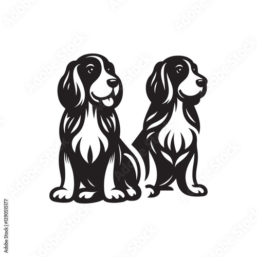 dog vector silhouette clipart logo illustration