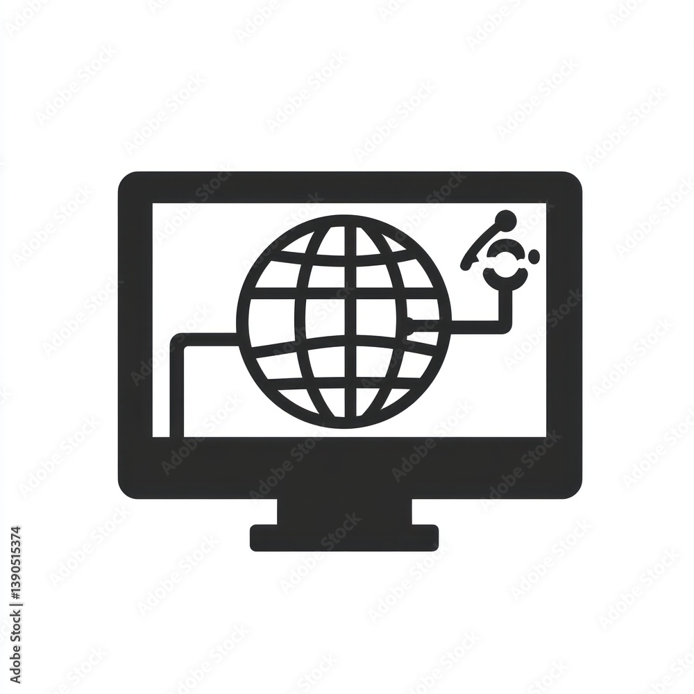 Global Network Display on Monitor; Image for web design and tech articles Global Network Display on Monitor; Image for web design and tech articles