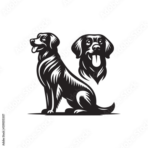 dog vector silhouette clipart logo illustration