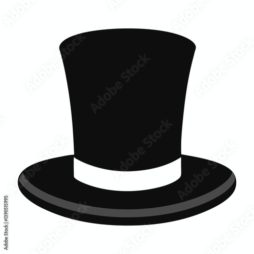 black top hat isolated on white