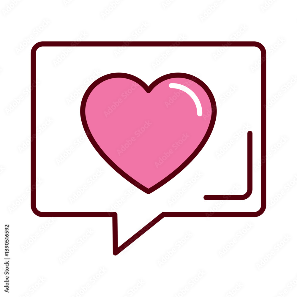 Heart speech bubble icon vector image with a white background Heart speech bubble icon vector image with a white background