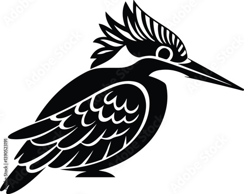 Kingfisher Silhouette Set | Bird Outline Vector Collection