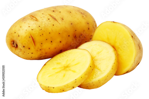 Fresh Yellow Potato with Sliced Pieces