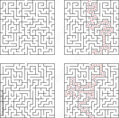 Complex Maze Puzzles Solutions and Paths Illustrated StepbyStep