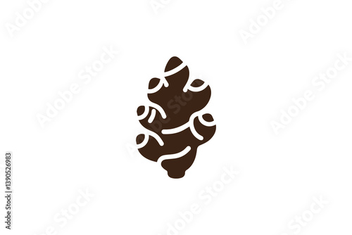 Symbol of simple Ginger silhouette in a simple, minimalist vector on a white background