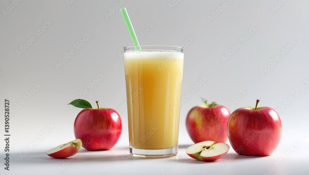A glass containing apple juice A glass containing apple juice