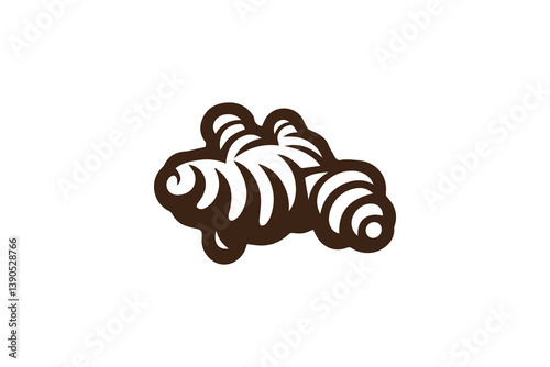 Symbol of simple Ginger silhouette in a simple, minimalist vector on a white background