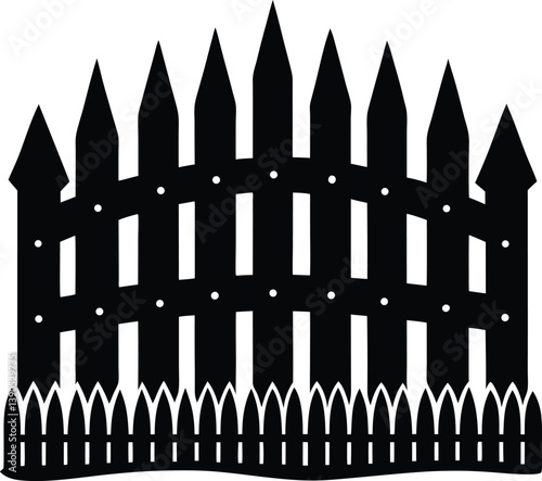 Picket Fence Silhouette Vector