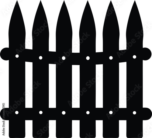 Picket Fence Silhouette Vector
