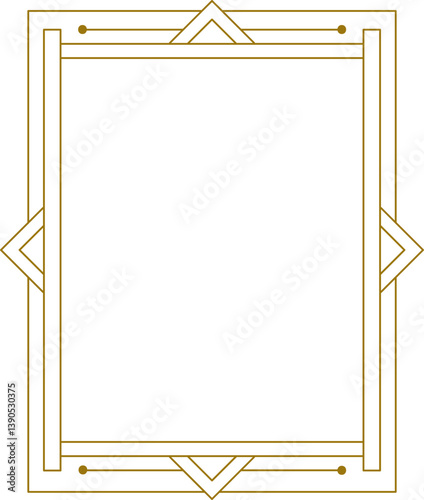 Art Deco Vintage Frame Celestial Vector Banner Elegant Outline Luxury Label
