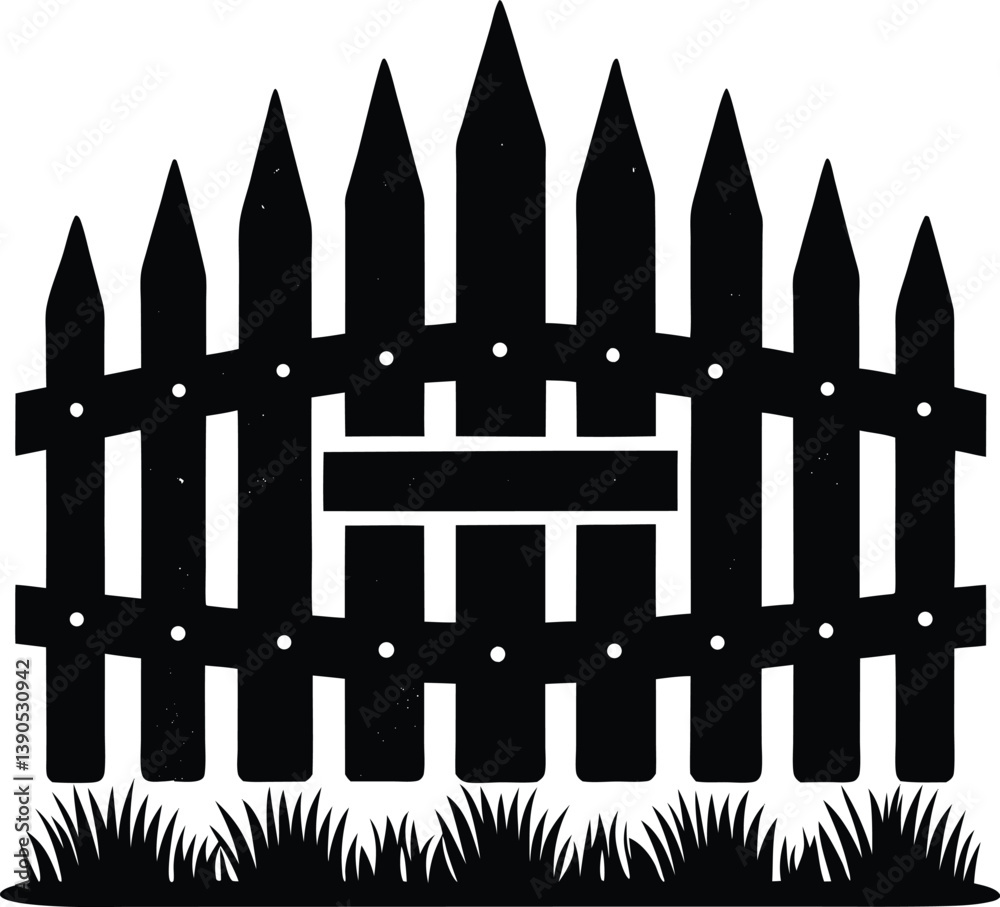 Picket Fence Silhouette Vector Picket Fence Silhouette Vector