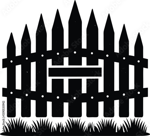 Picket Fence Silhouette Vector