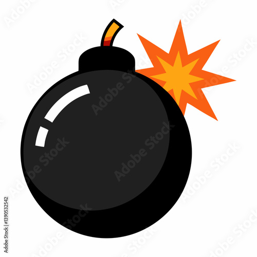 bomb with burning fuse