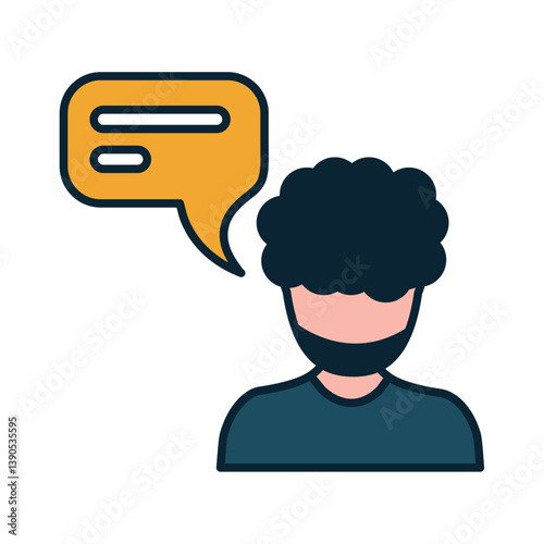 Vector image of a person with a speech bubble icon on a white background