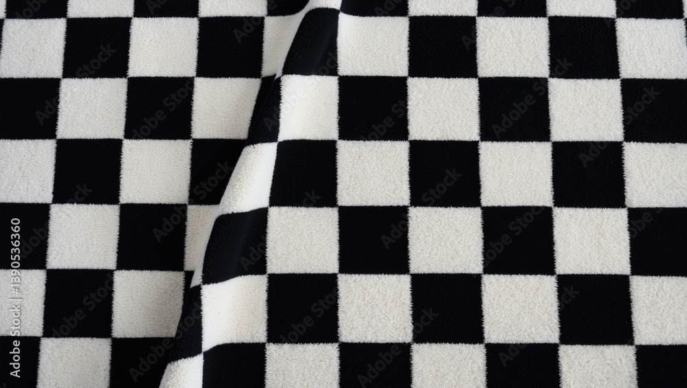 Fototapeta premium Black and white checkered fabric background for racing concept