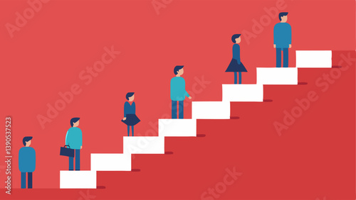 Gradual Exposure A staircase metaphor with different social situations depicted on each step where a person is climbing from a solitary place to a lively gathering symbolizing