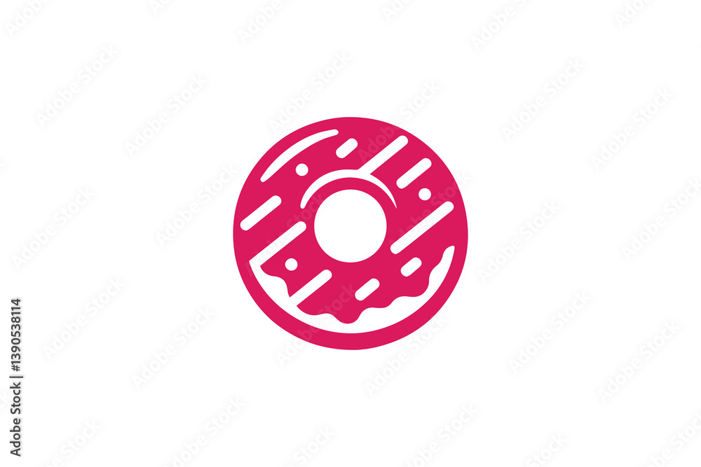 Obraz premium simple Donut silhouette icon vector isolated in white background