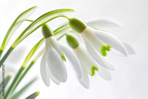 Snowdrop flowers white petals green stems spring bloom floral botanical nature 75