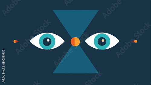 Eyes on the Prize A pair of eyes looking toward a bright light while smaller dim letters float around them. This shows how subtle cues can draw attention to certain ideas or
