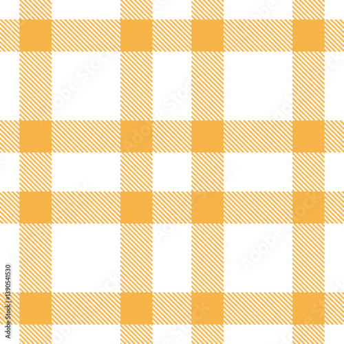 Contemporary Classic white & Vivid butterscotch Seamless Tartan Fabric Design
