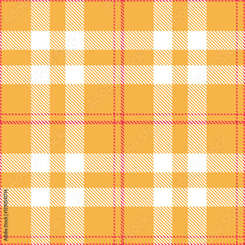 Contemporary Dusty butterscotch & Traditional watermelon Seamless Tartan Fabric Design