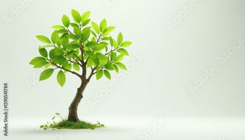 Young tree, delicate leaves, isolated on white , forest, isolated, earth