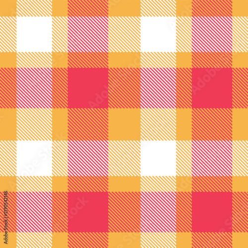 Contemporary Pastel butterscotch & Metallic white Seamless Tartan Fabric Design