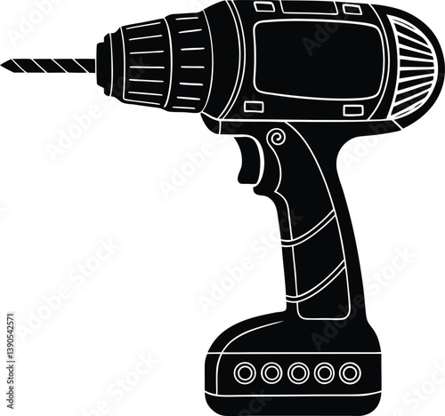 Power Drill Silhouette Vector