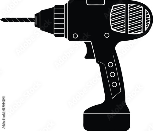 Power Drill Silhouette Vector