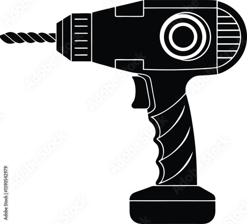 Power Drill Silhouette Vector