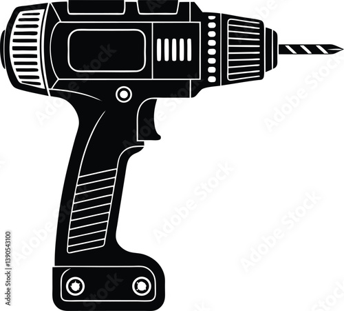 Power Drill Silhouette Vector