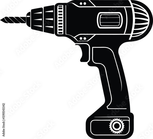 Power Drill Silhouette Vector