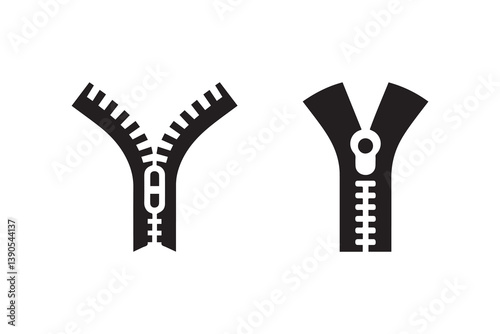 simple Zipper silhouette icon vector isolated in white background
