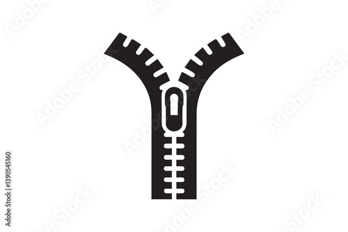 simple Zipper silhouette icon vector isolated in white background