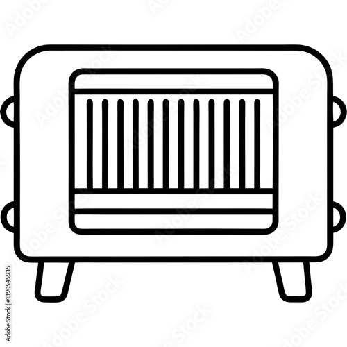 Minimal Heater Vector Illustration on White Background