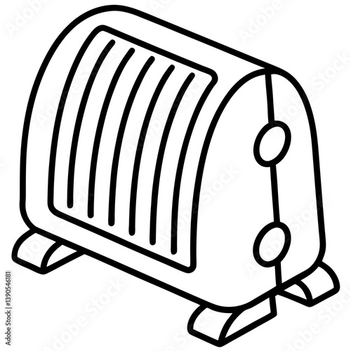 Minimal Heater Vector Illustration on White Background
