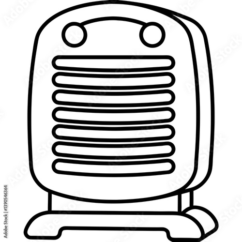 Minimal Heater Vector Illustration on White Background
