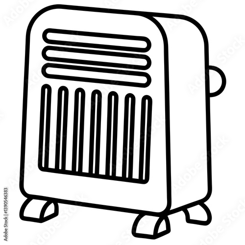 Minimal Heater Vector Illustration on White Background