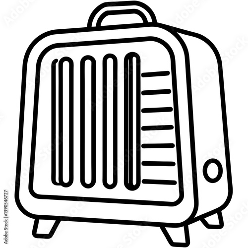 Minimal Heater Vector Illustration on White Background