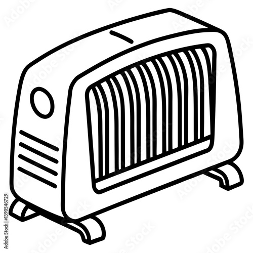 Minimal Heater Vector Illustration on White Background