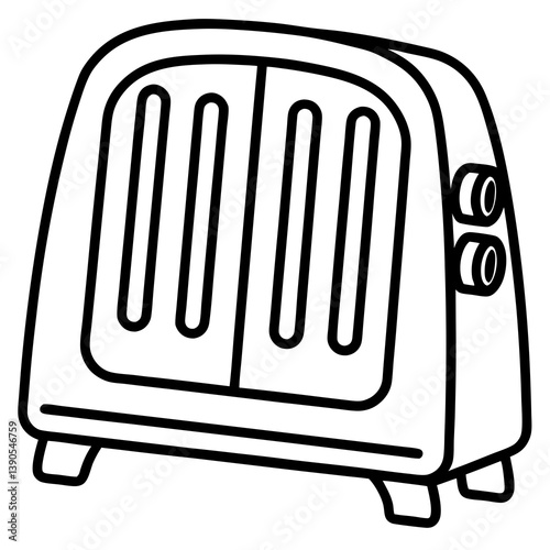 Minimal Heater Vector Illustration on White Background
