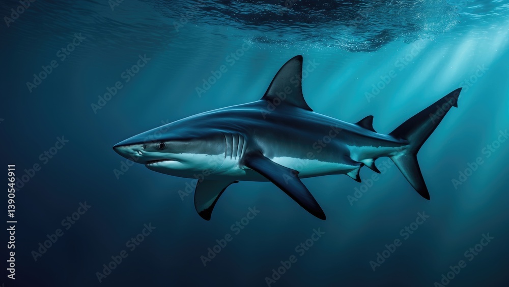 Obraz premium Whales moving beneath the surface of the water