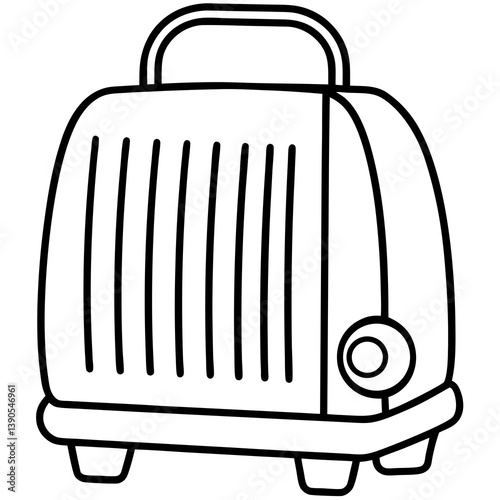 Minimal Heater Vector Illustration on White Background