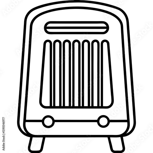 Minimal Heater Vector Illustration on White Background
