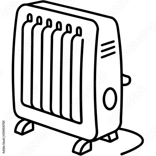 Minimal Heater Vector Illustration on White Background