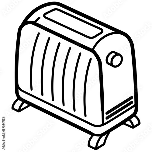 Minimal Heater Vector Illustration on White Background