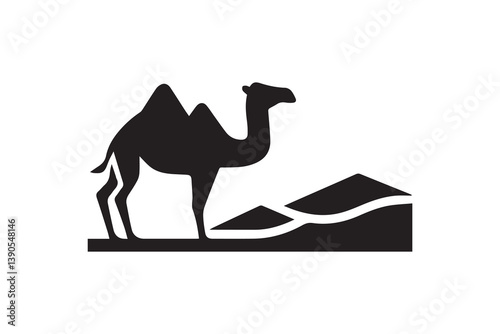 simple Camel silhouette icon vector isolated in white background