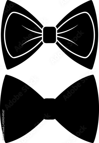 Bow tie vectors and Silhouette of tie art collections