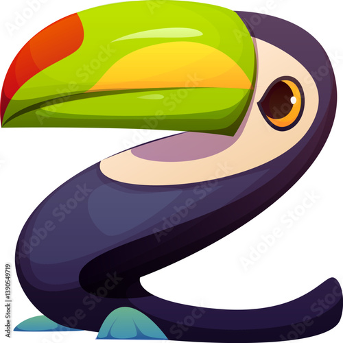 Cartoon Mexican font toucan bird letter Z. Hispanic culture holiday latin font letter. Mexican festival bird isolated vector English alphabet symbol or Cinco de Mayo ABC typeset element