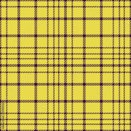 Light dark violet Tartan patterns fabric texture. Contemporary Mellow dull yellow Seamless Tartan